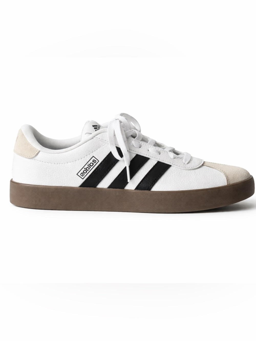 Adidas White Black Stripe Sneakers Gum Sole Womens Size 9 Casual Retro - Picture 2 of 2